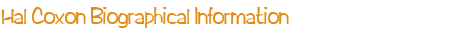 Hal Coxon Biographical Information